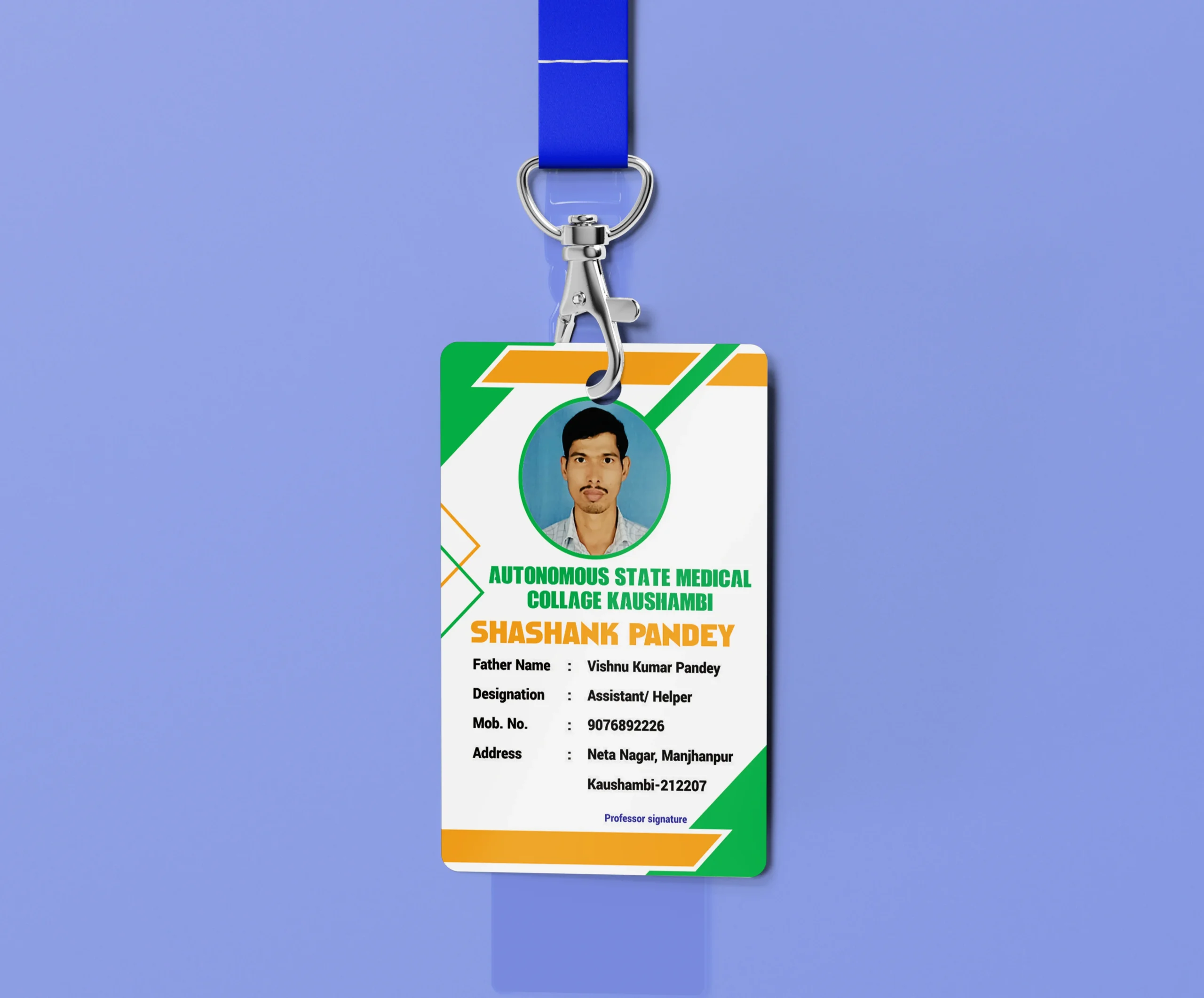 ID Card for Autonomous State Medical College